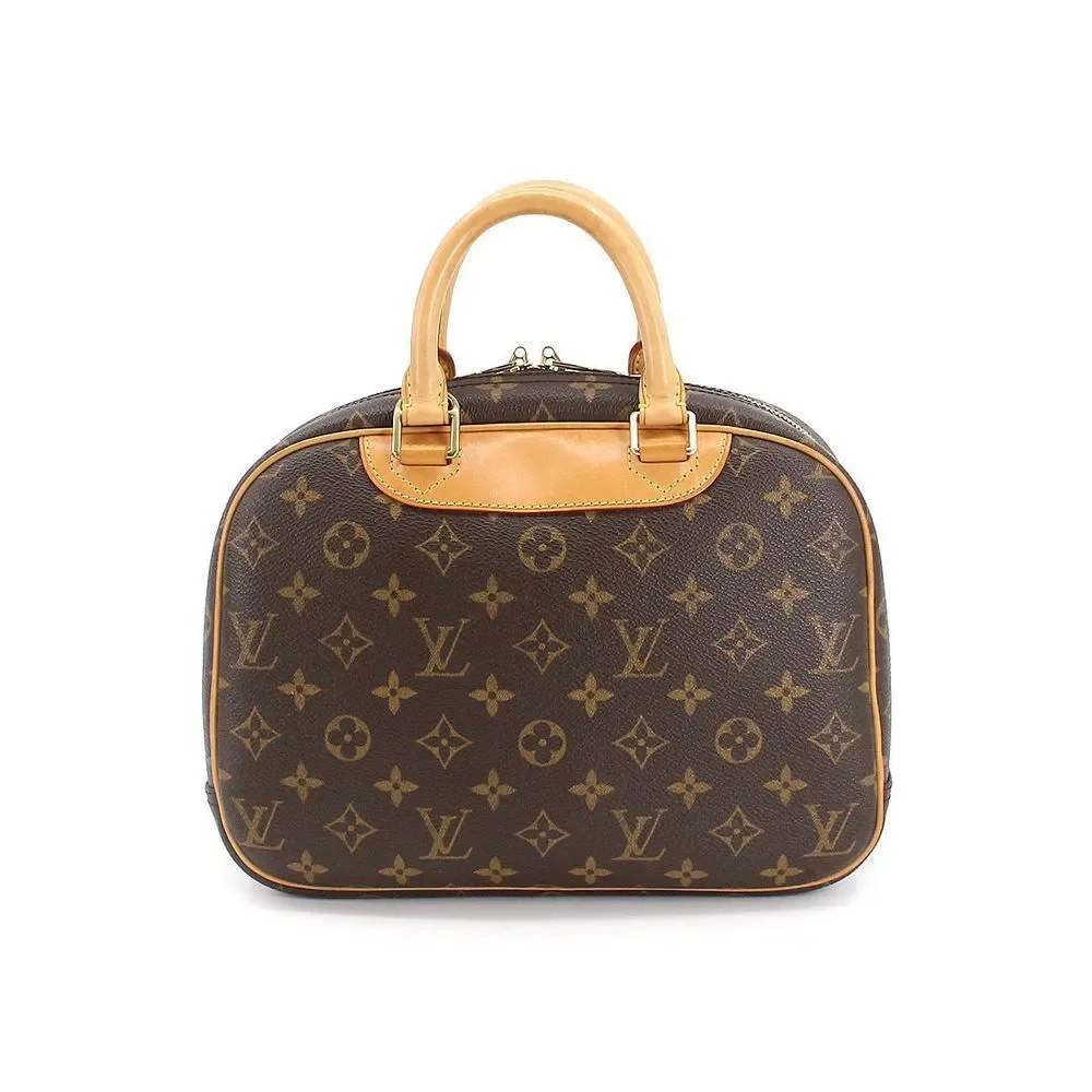 Louis Vuitton Monogram Trouville Shoulder Bag Brown Gold Hardware